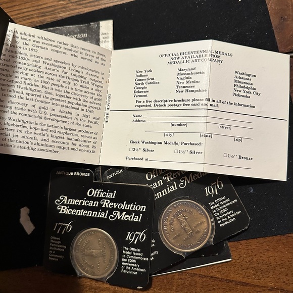 3 State of Washington American Revolution Bicentennial Medals - Picture 8 of 8